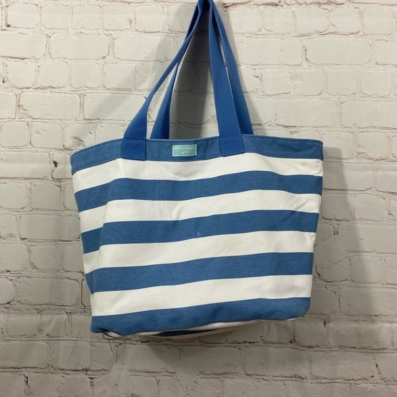 Dolce & Gabbana Light Blue Striped Canvas Lined Tote Bag - Picture 2 of 12
